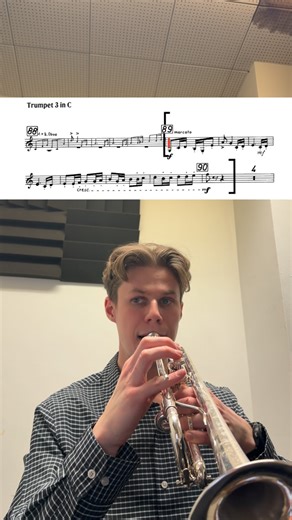 Kirk James Morrison on Instagram: "~ Entry No. 554 / Symphonia Domestica Tpt 3 ~ This is a new(ish) one for me. I just haven’t had it appear on a list until now so I’m working on it. Really trying to make sure the intervals are locked in the first measure and I’ve been using slow motion videos to work on that. ~ This edition doesn’t have the accent on the G in measure 2 or the piano after the mezzo forte. This is from the official packet for the audition so it’s what I’m going off of. ~ Interest