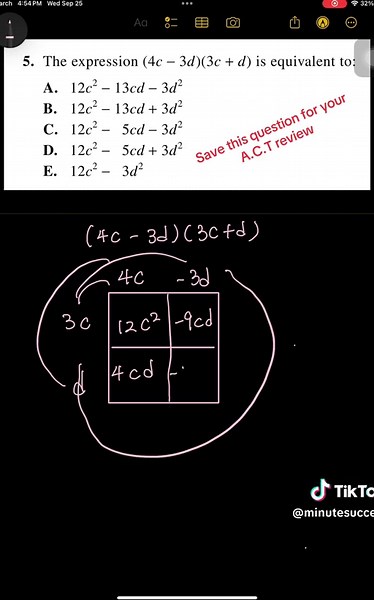 The box method #act #math #algebra #hell #minutesuccess #hale #fy #alevels #gcse #praxis #polynomials #kind #sat