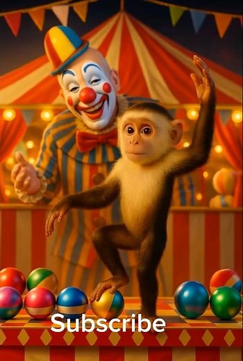 Cute Monkey BecomesCircus Star! Unicycle + 3-Ball Juggling Mastery & Adorable Fun!#shorts #cute