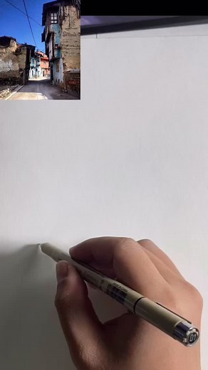 Pen & Ink drawing process: Vintage Street. | Nguyễn Đăng Tuấn