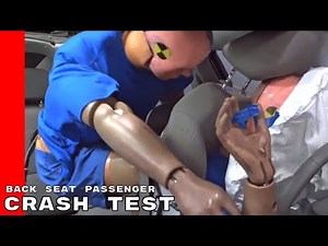 Crash Test Without Safety Belts Buckled In The Back Seat