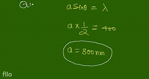 In a Fraunhofer diffraction experiment at a single slit using l... | Filo