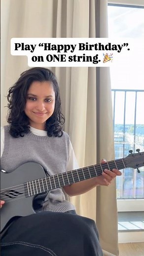 How To Play Happy Birthday on 1 STRING! 🎸 (EASY 1-Minute Guitar Lesson) #shorts