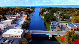 Stunning Aerial Fall Tour Of Manistee, Michigan 4K Pure Michigan Full 4K: https://youtu.be/gZoKeozWXPw www.timelessaerialphotography.com Manistee is a city in the U.S. state of Michigan. The population was 6,226 at the 2010 census. It is the county seat of Manistee County.[6] The name "Manistee" is from an Ojibwe word first applied to the principal river of the county.[7] The derivation is not certain,[8] but it may be from ministigweyaa, "river with islands at its mouth".[9][10] Other sources c