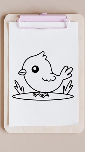 Small Bird Drawing Tutorial for Kids