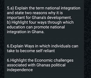 a) Explain the term national integration and state two reasons ... | Filo