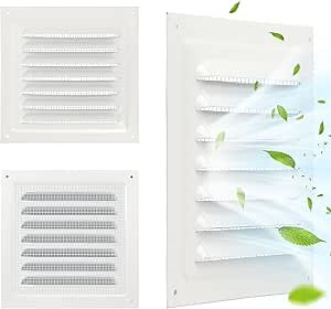 Gable Vent Aluminum Attic Vent Gable Vents for Houses, Door Louver, Enhanced Attic, Garage, Exterior Wall Ventilation (8” × 8” Gable Vent)