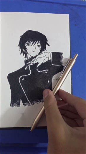 drawing lelouch from code Geass #youtubeshorts #lelouchvibritannia #codegeass