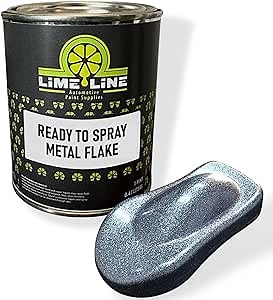 LiME LiNE Ice Blue Metal Flake Automotive Basecoat- No Reducer Needed, Ready to Spray (1 Pint)
