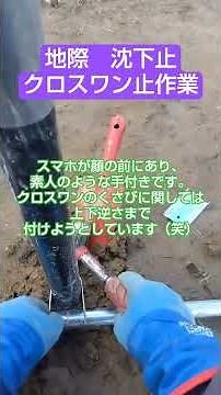 農業用ビニールハウス施工風景 地際 沈下止め クロスワン固定 @スローライフハウス事業部#単管パイプDIY#ビニールハウス#単管パイプ#農業用ハウス#浅井戸