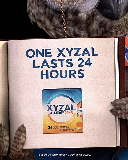 It’s true: XYZAL provides continuous relief that’s just as effective at hour 24 as at hour 1. Benadryl lasts as little as 4 hours. | XYZAL Allergy 24HR