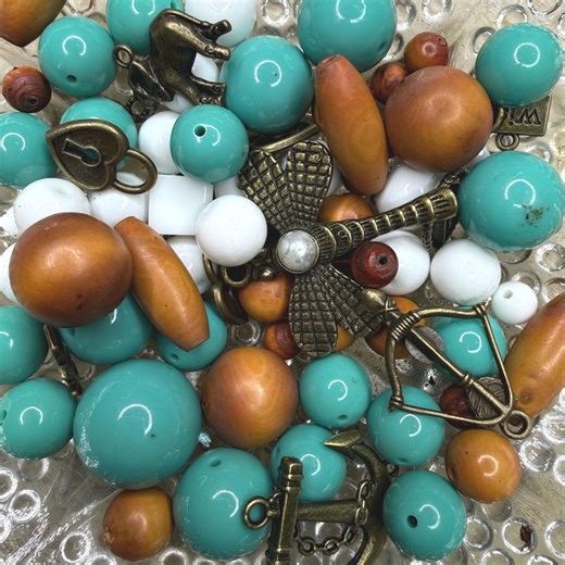 Mixed Boho Bead Assortment Craft Supplies, Color Mix Beads & Charms, DIY Jewelry Making, Bracelet Beads - Etsy