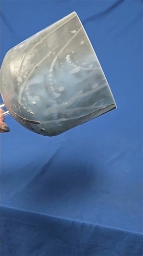 [#2099] 7" Lapis Lazuli Infused Quartz Crystal Singing Bell | 4F-35 | 342 Hz