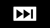 Simple, black and white fast forward icon, a standard symbol for...