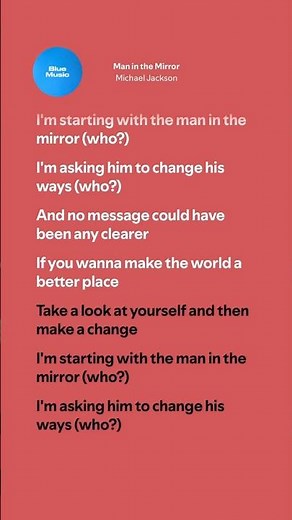 Man in the Mirror - Michael Jackson (Lyrics)