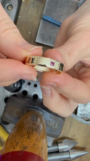 25 reactions | This is our clients 40th wedding anniversary gift!! How lovely having hubby’s ring revamped! This is the ring we posted a little while back that we added a sleeve in to make it thicker & we also added a princess cut Ruby, which is the 40th anniversary stone! Looks like a new ring! Happy anniversary ❤️❤️ #ruby #weddinganniversary #happyanniversary | MADE Designer Jewellery | Facebook