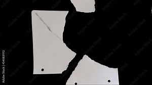 Ripped paper animation with transparent alpha background