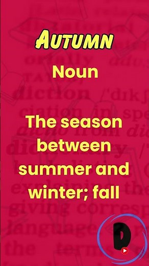 Autumn Word Meaning | English Vocabulary for Beginners & ESL