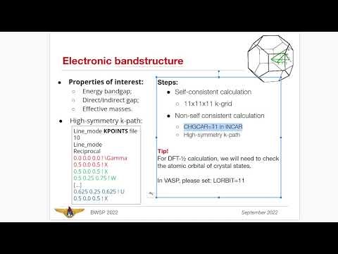 How to perform a simple DFT calculation with VASP . Hands-on activity I