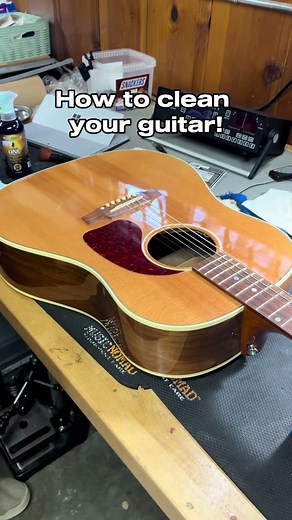 We’ve had some people asking how to clean fingerprints and grime off of a guitar so Tyler is showing us how to do it! #guitar #guitarcleaning #guitartech #acousticguitar #guitarcare