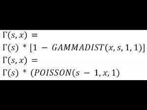 UPPER Incomplete Gamma Function Cumulative POISSON GAMMADIST LINEST POLYNOMIAL REGRESSION