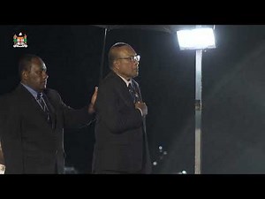 The President of the Republic of Kiribati, His Excellency Taneti Maamau arrived at Nausori Airport