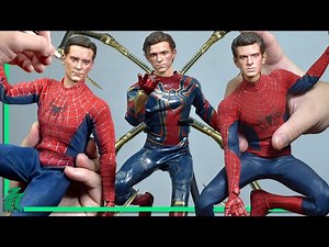 I made ALL 3 Spiderman before they ACTUALLY appeared in the movie! | 1/6 Custom Figures Hot Toys