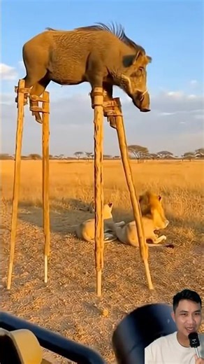 Clever wild boar distracts lion pride #snake #animals