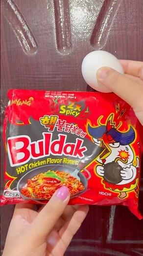 Making Buldak Spicy Ramen with Egg 🍜🔥
