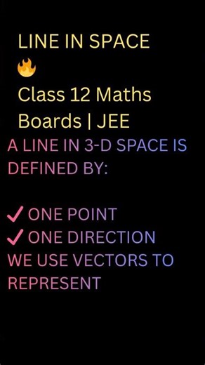 LINE IN SPACE -ONE SHORT CONCEPT-01 | Ch-11 Three Dimensional Geometry #12concept