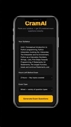 CramAI — AI That Predicts Your Exam Questions From Your Syllabus in Seconds