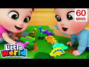 10 Little Dinosaurs | Little World | Cartoons for Kids - Explore With Me!