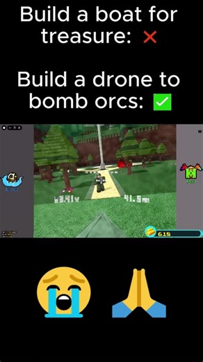 BABFT FPV drone explodes white team orc! #babft #buildaboat #drone #conflict #ukraine #war #roblox