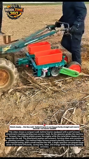 INSANE Walk-Behind Tractor Cuts Perfect Soil Rows in Seconds! Farming Hack #shorts #farming #usa