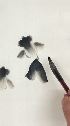 見るだけでわかる出目金の描き方#21 #金魚 #夏 #水墨画