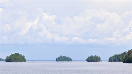 Serene Drone Journey Over International Falls, Minnesota