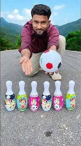 Ball vs Mini Bowling Pins 🎳 Satisfying knock Down #shortsfeed 😱