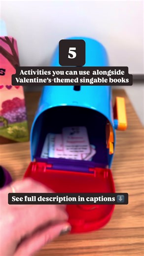 💌Before, after, or while you’re reading a Valentine’s Day singable book…try one of these 5 activities! ❤️Positive affirmation valentines: It’s important to love yourself! Write positive affirmations that go along with either the book (i.e. Little Blue Truck’s Valentine’s = “I am a good friend.”) or that accompany a song (I recommend, “I Love Me” by @misskatiesings , “I Can Do Things” by @music_for_kiddos , or “Affirmation Song” by @snoopdogg @doggyland_kids ). ❤️Heart pattern matching: Have the