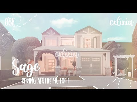 ROBLOX | Bloxburg: Sage Green Aesthetic Spring Cozy Loft/House | Speedbuild & Tour | cxlixia