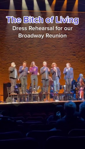 Never dreamed I’d be back in a Broadway theatre with these boys #springawakeningreunion #springawakeningmusical #thoseyouveknown #jonathangroff #skylarastin #johngallagherjr #stevensater #thebitchofliving