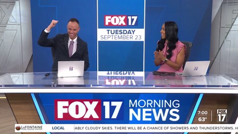 Fist pump for the Lions and some rain