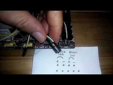 Como conectar os cabos do painel Frontal na placa mãe do Pc. #1 Power led e sw, Hdd led, reset sw