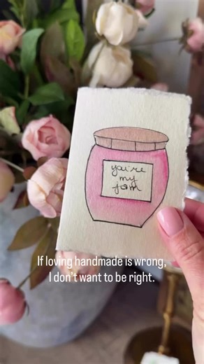 “You’re my jam” 🥹💗 sharing more ideas for homemade Valentine’s cards to make this season 💌 . . Comment CARD for the materials I use (all inexpensive!) . . #homemade #handmade #valentinesday #craft #crafty