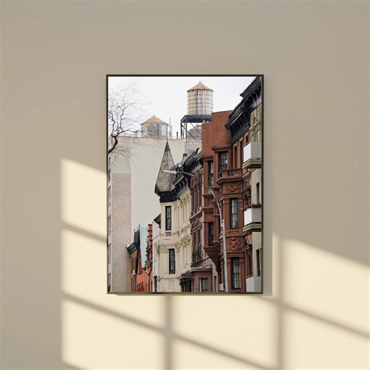 Framed NYC Brownstone Water Tower Art - Etsy.de