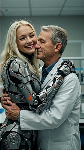 Blonde Humanoid Robot Thanks Her Scientist Mentor 🤖💐 #ai