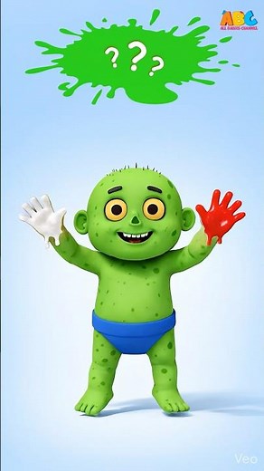 Mixing Colors with Baby Zombie #learning #kidsvideo #colormixing #allbabieschannel #shorts