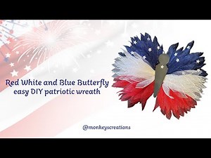 Red White and Blue Butterfly with Stars #patriotic #wreath @MonkeysCreations