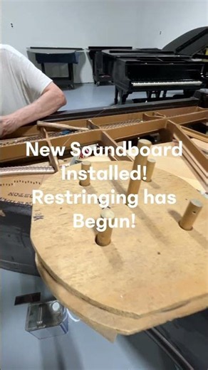 New soundboard is complete! Now new strings!
