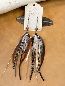 African Feather & Leather Statement Earrings: Eco-friendly Boho Jewelry - Etsy