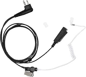 CP100d CP200 CLS1110 1410 Two Way Radio Earpiece Compatible with Motorola Walkie Talkie Reinforced Cable Acoustic Tube Headset with Mic PTT